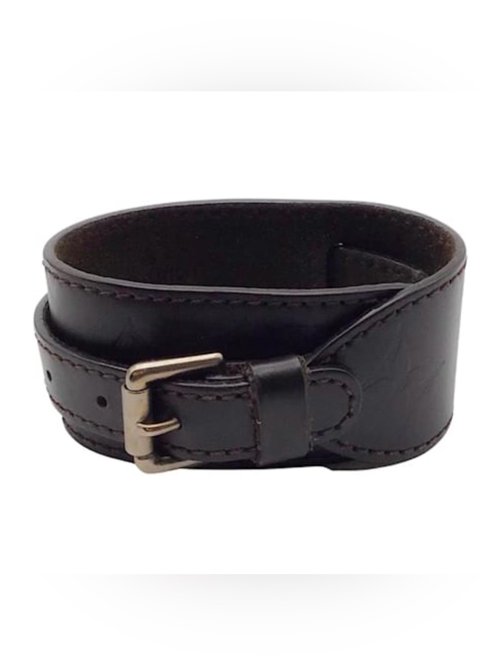Louis Vuitton Glace Monogram Wrap Bracelet Cafe with Brass Buckle NEW